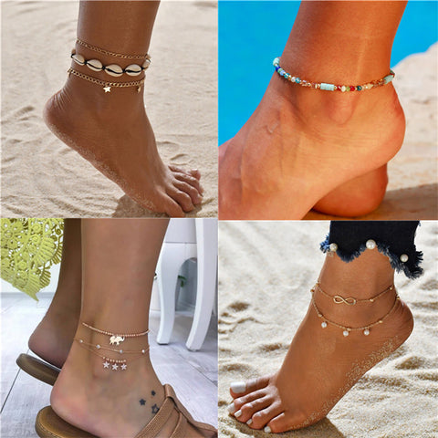 Women Anklets Beach Accessories Natural