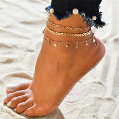 Women Anklets Beach Accessories Natural