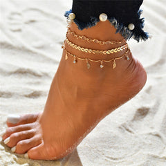 Women Anklets Beach Accessories Natural