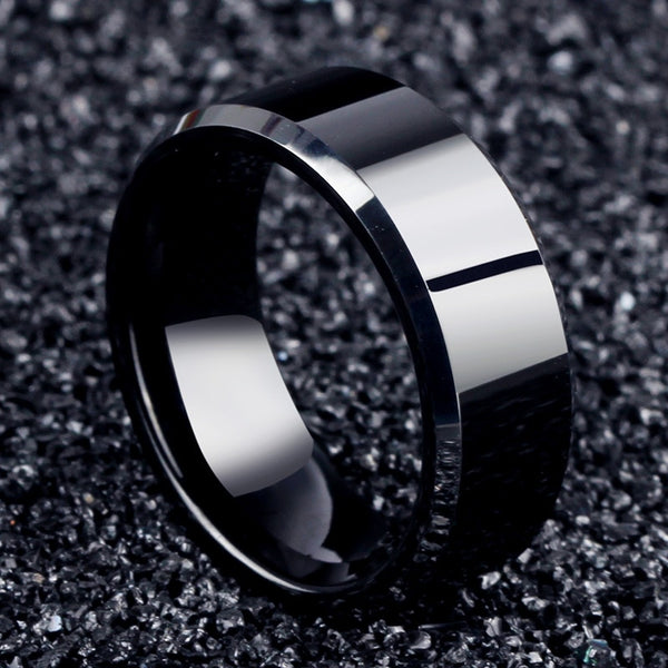 stainless steel Black Rings For Women