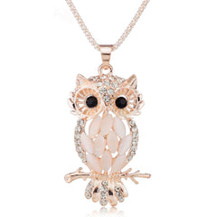 Fashion  Girl Owl Pendant Necklace Long Sweater Necklace Accessories