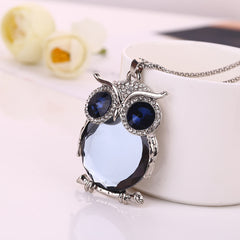 Fashion  Girl Owl Pendant Necklace Long Sweater Necklace Accessories