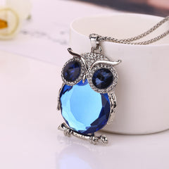 Fashion  Girl Owl Pendant Necklace Long Sweater Necklace Accessories