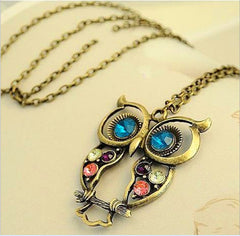 Fashion  Girl Owl Pendant Necklace Long Sweater Necklace Accessories