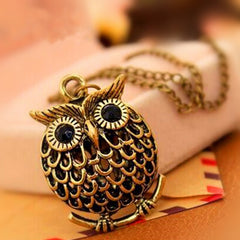 Fashion  Girl Owl Pendant Necklace Long Sweater Necklace Accessories