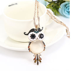 Fashion  Girl Owl Pendant Necklace Long Sweater Necklace Accessories