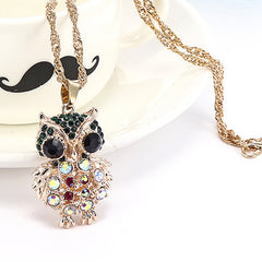 Fashion  Girl Owl Pendant Necklace Long Sweater Necklace Accessories